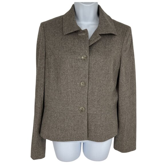 Ann Taylor Loft Virgin Wool Blend Button Front Blazer Women's Size 8 - Picture 1 of 8